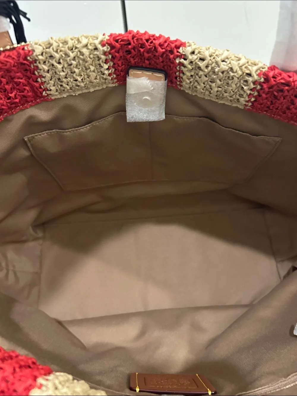 Coach (NWT) City Tote Bag With Stripes And Cherry Charm - Picture 12 of 16